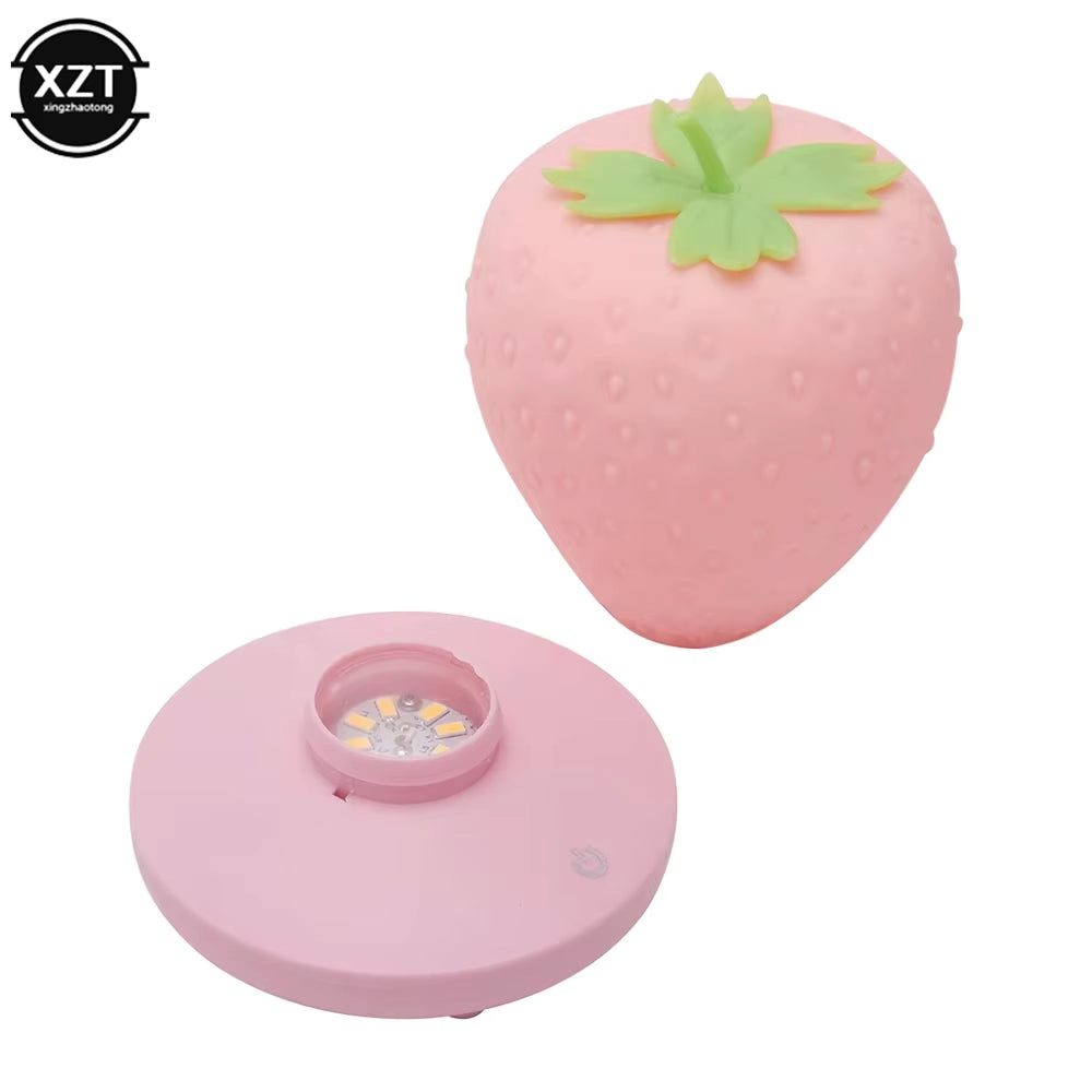 Led Energy-Saving Lamp Children with Sleeping Night Light Fun USB Charging Strawberry Shape Lamp Touch Switch Bedroom Decoration
