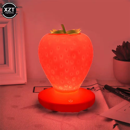 Led Energy-Saving Lamp Children with Sleeping Night Light Fun USB Charging Strawberry Shape Lamp Touch Switch Bedroom Decoration