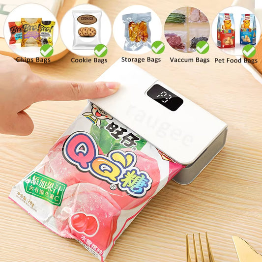 Plastic Bags Sealer Mini Sealing Machine Portable Handheld Mini Heat Bag Sealer USB Rechargeable Food Packaging Sealing Machine