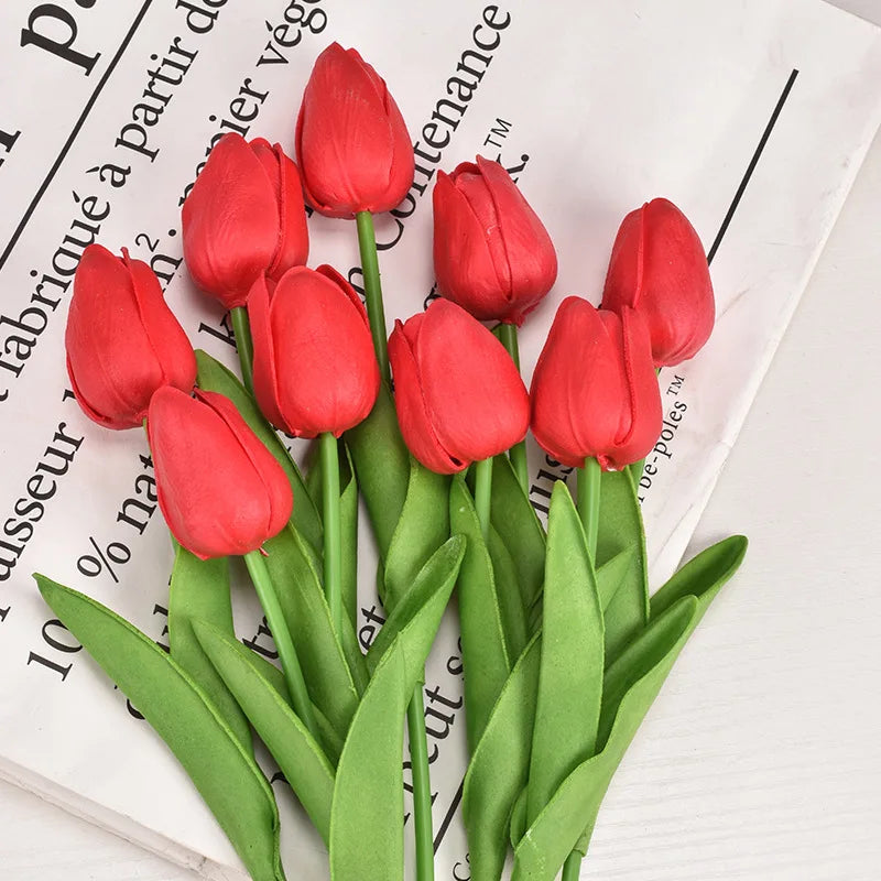 3/5/10/15/20Pcs Tulips Artificial Flowers Real Touch Flower Bouquet Tulips Fake Flower for Wedding Home Decoration