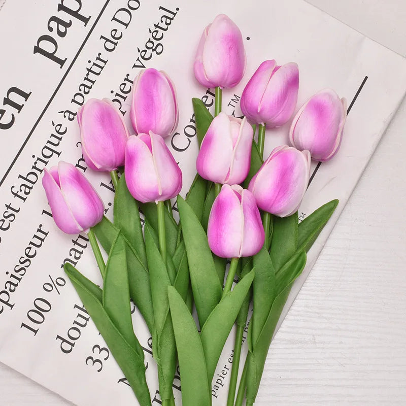 3/5/10/15/20Pcs Tulips Artificial Flowers Real Touch Flower Bouquet Tulips Fake Flower for Wedding Home Decoration