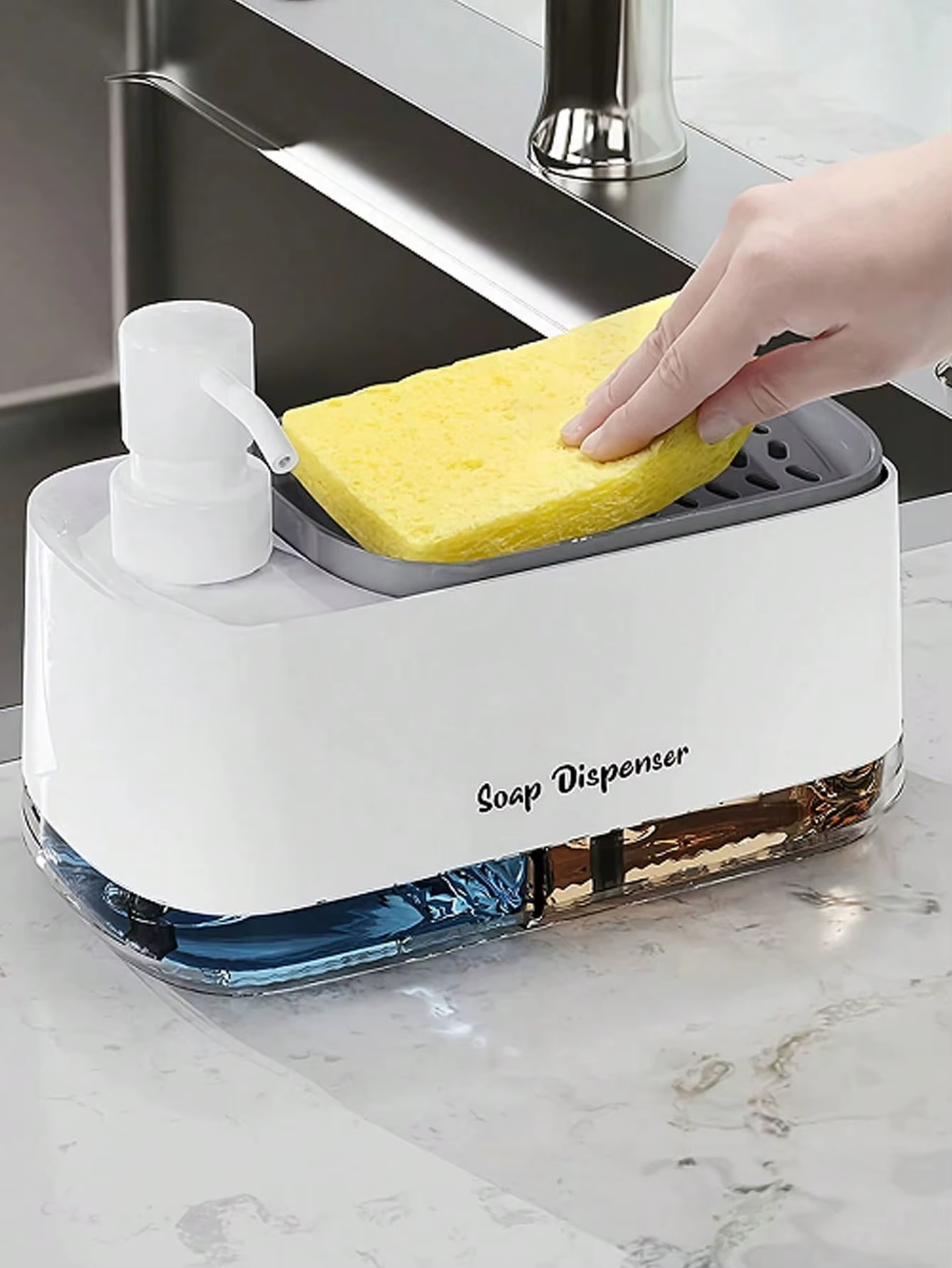 Dual Soap Dispenser with Sponge Holder