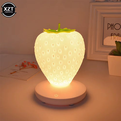 Led Energy-Saving Lamp Children with Sleeping Night Light Fun USB Charging Strawberry Shape Lamp Touch Switch Bedroom Decoration