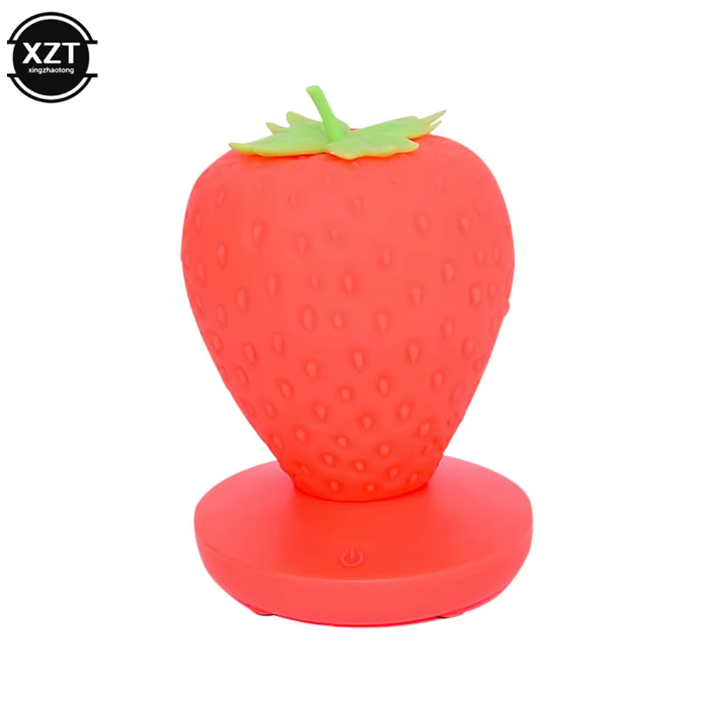 Led Energy-Saving Lamp Children with Sleeping Night Light Fun USB Charging Strawberry Shape Lamp Touch Switch Bedroom Decoration